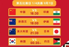 今天U18男篮亚洲杯1/4决赛，FIBA官方预热：中国对印度 日本澳大利亚大战