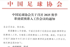 2025赛季中国足协召开职业联赛准入工作会议